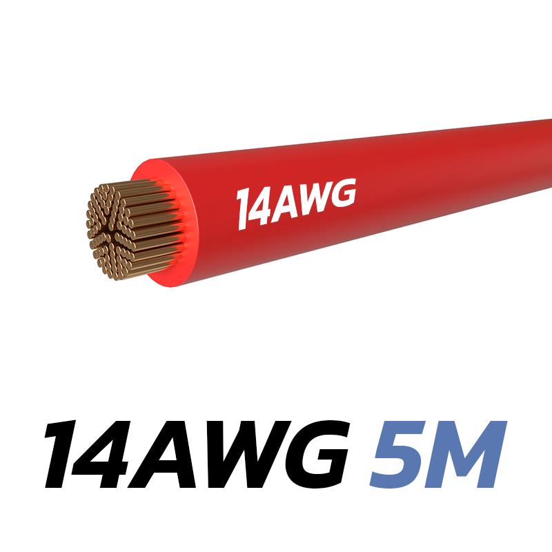 Câble rouge 14 AWG - 5M