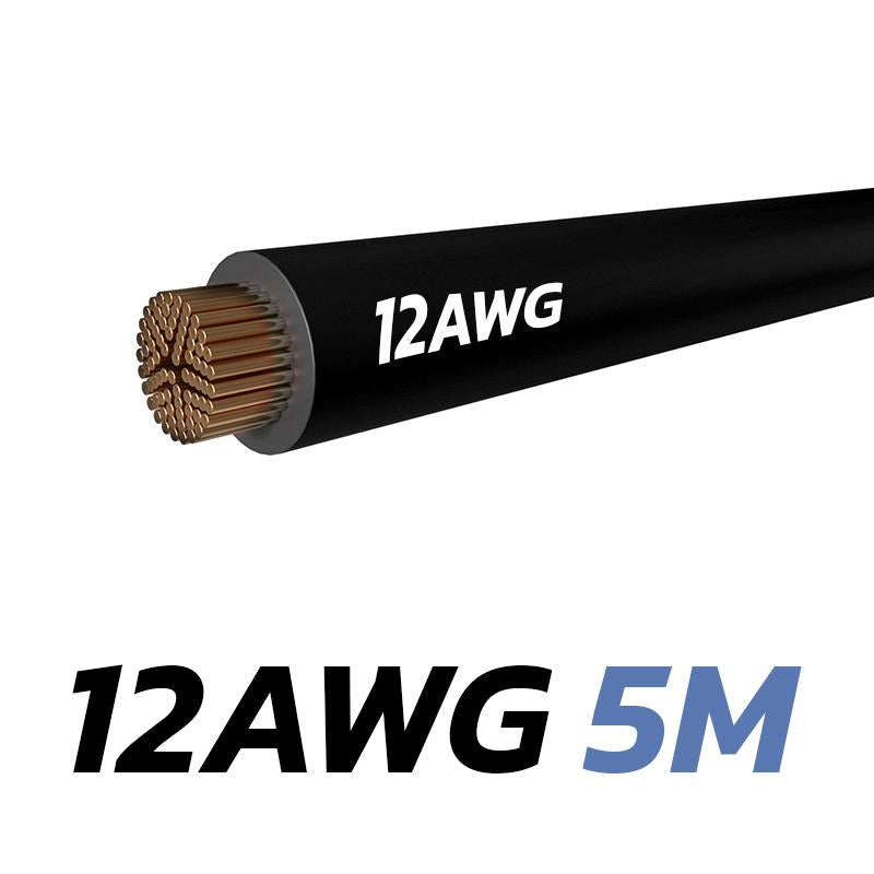 Câble noir 12 AWG - 5M