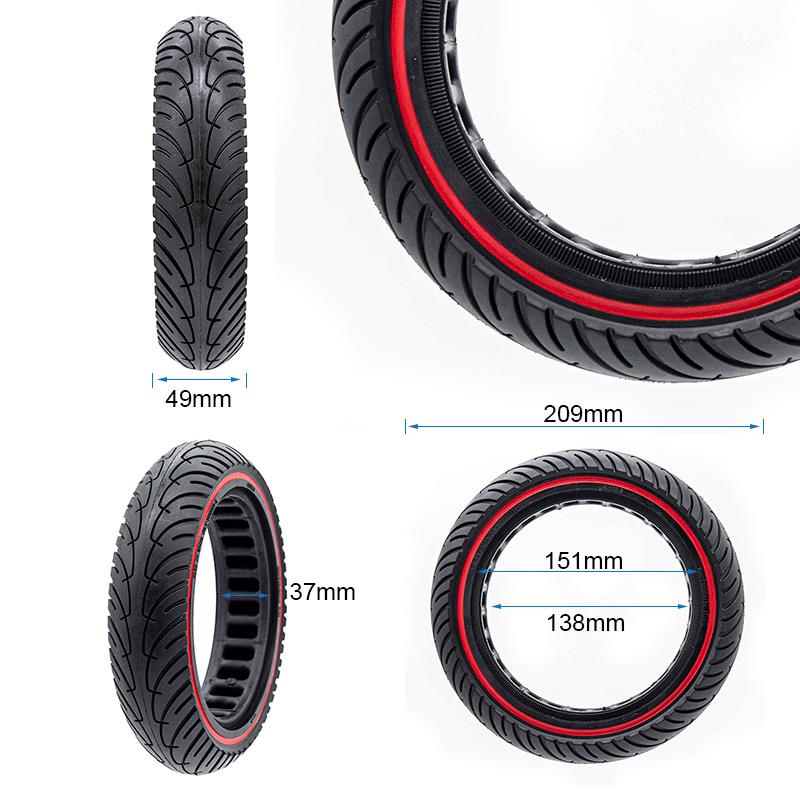 Pneu plein ultraléger 8,5x2-6,1/B34 - ligne rouge [Nedong] 9M