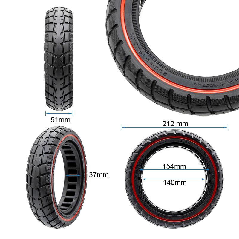 Pneu plein ultraléger Offroad 230x50 - ligne rouge [Ewheel]