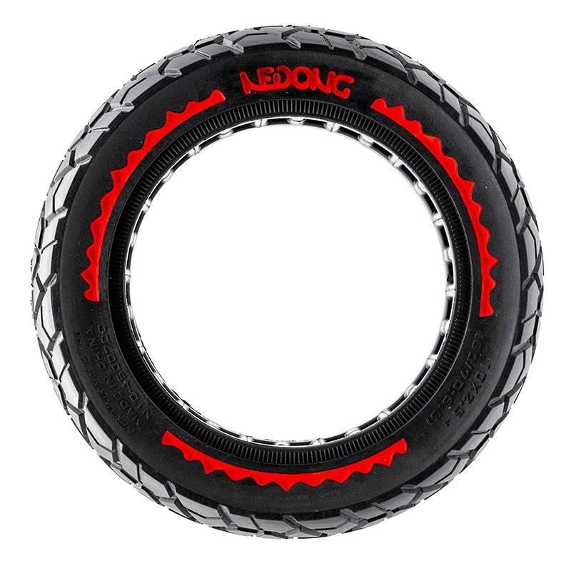 Pneu plein ultraléger Offroad 10x2,5/B44 - rouge [Nedong]