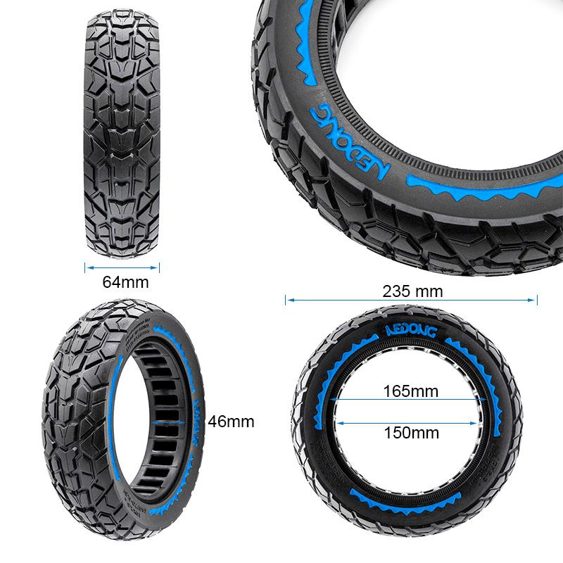 Pneu plein ultraléger Offroad 10x2,5-6,5/B44 - bleu [Nedong]