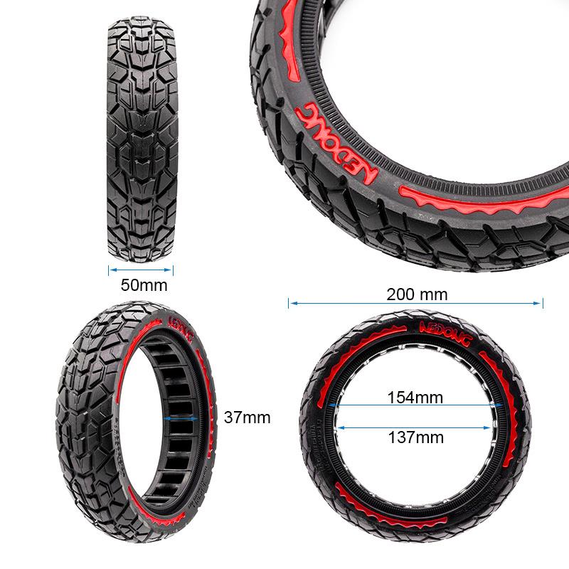 Pneu plein ultraléger Offroad 8,5x2-6,1/B34 - rouge [Nedong]