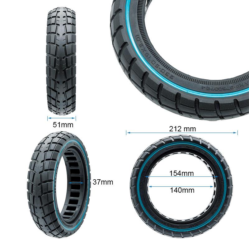 Pneu plein ultraléger Offroad 230x50 / 9x2-6,1/B34 - ligne bleue [Ewheel]