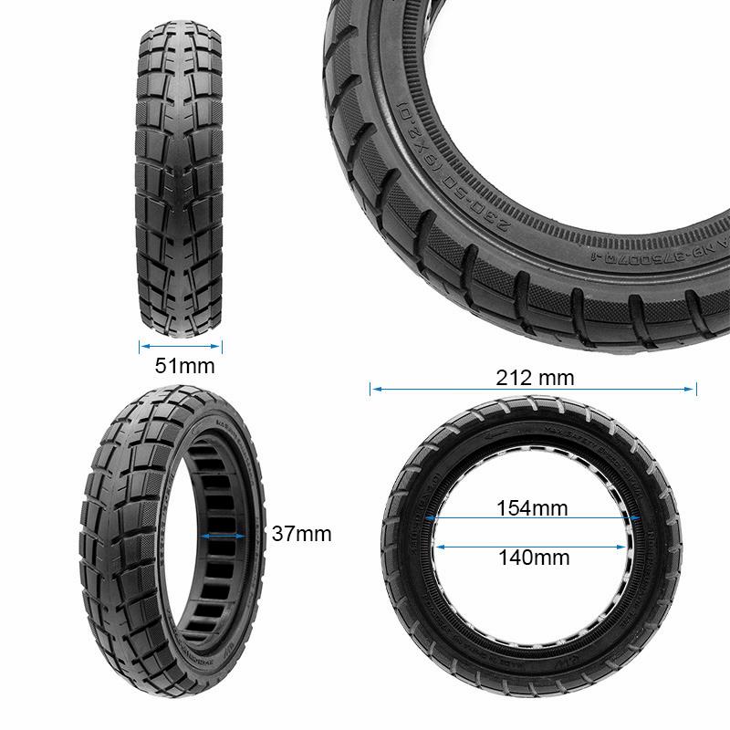 Pneu plein ultraléger Offroad 230x50 / 9x2-6,1/B34 - ligne noire [Ewheel]