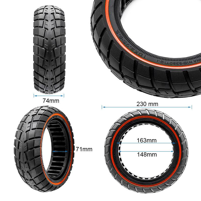 Pneu plein ultraléger Offroad 10x2,75-6,5/B55 - ligne rouge [Ewheel]