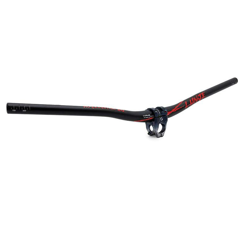 Guidon de 720mm avec élévation 25mm noir-rouge