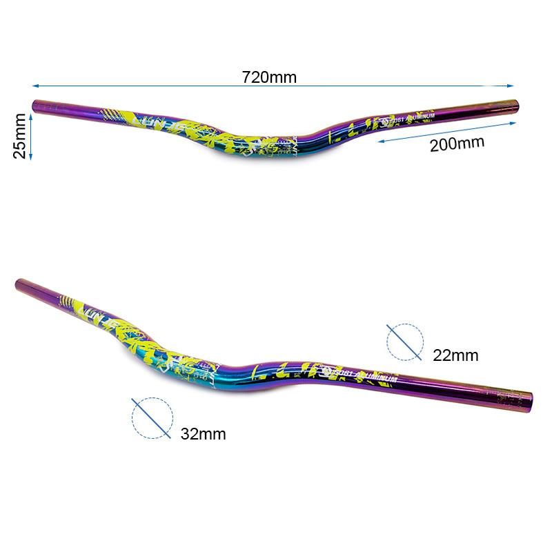 Guidon de 720mm avec élévation 25mm multicolore 2