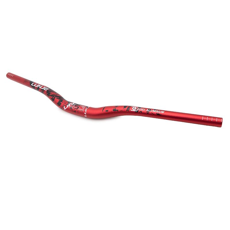 Guidon de 720mm avec élévation 25mm rouge-noir