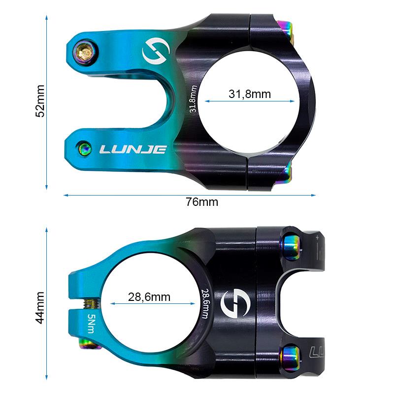 Potence pour guidons de 31,8mm EWPM-003 noir-bleu