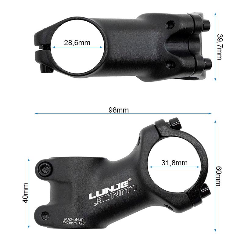 Potence pour guidons de 31,8mm EWPM-004 avec élévation de 25º