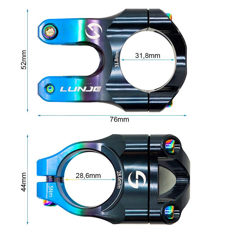 Potence pour guidons de 31,8mm EWPM-002 noir-bleu