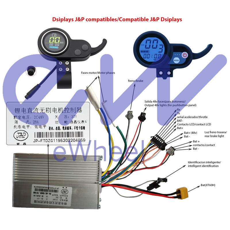 Contrôleur 48V 28A 1200W LCD JP [J&P]