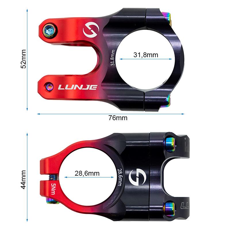 Potence pour guidons de 31,8mm EWPM-003 noir-rouge