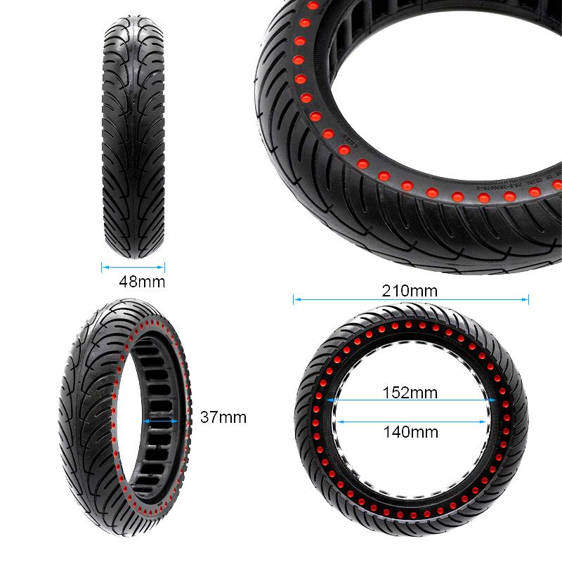 Pneu plein ultraléger 8,5x2-6,1/B34 - points rouges [Nedong]