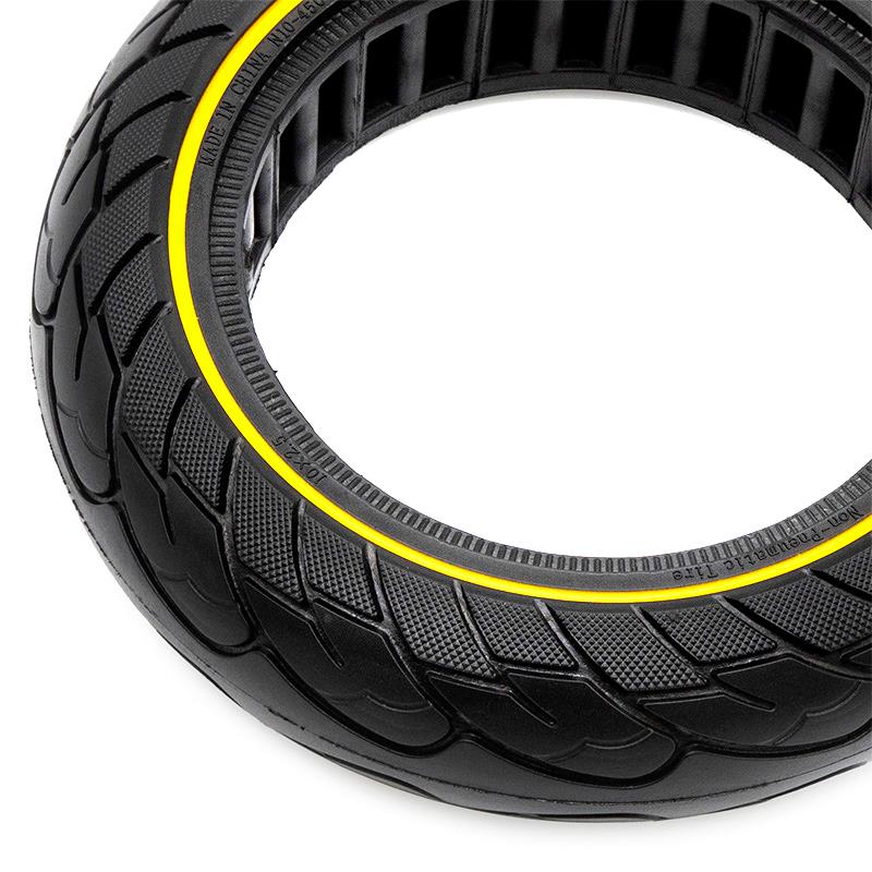 Pneu plein ultraléger 10x2,5--6,5/B44 - ligne jaune [Nedong]