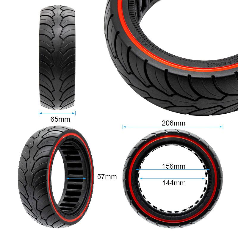 Pneu plein ultraléger 8x2,5-6,1/B58 - ligne rouge (compatible avec Dualtron Mini) [Ewheel]