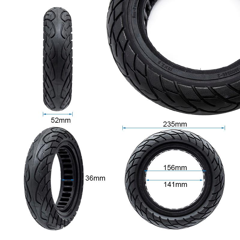 Pneu plein ultraléger 10x2,125 - ligne noire [Ewheel]