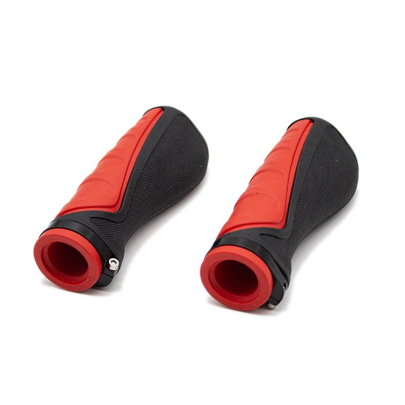 Poignées ergonomiques en silicone avec serrure rouge - 2 Pièces