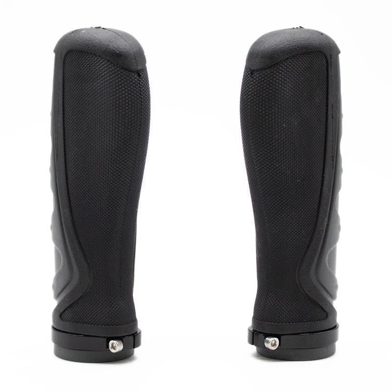 Poignées ergonomiques en silicone avec verrouillage gris - 2 Pièces