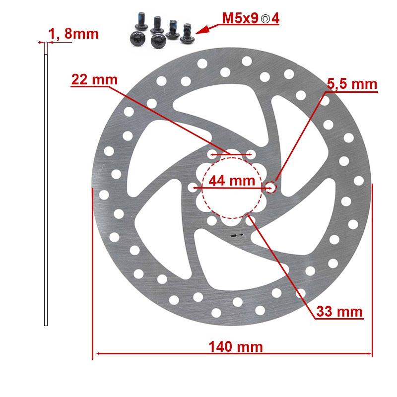 Disque de frein 140mm 6H argent