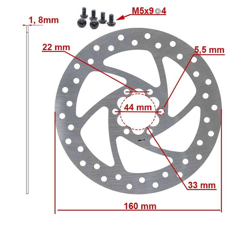 Disque de frein 160mm 6H argent