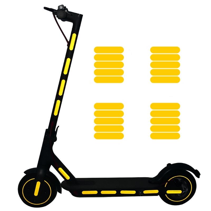 Autocollants réfléchissants 90x20mm jaune - 20pcs