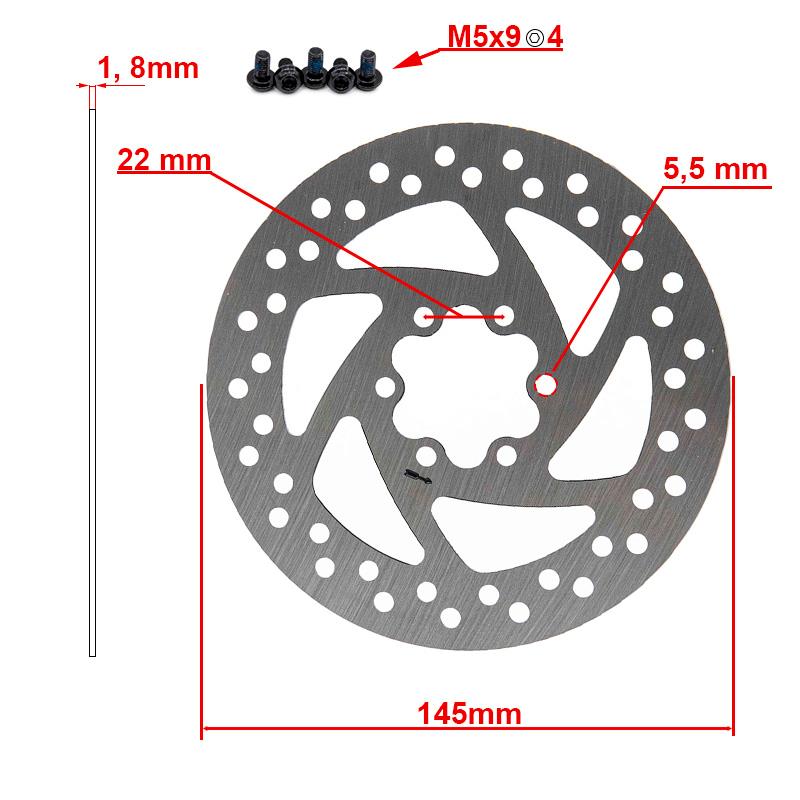 Disque de frein 145mm 6H argent