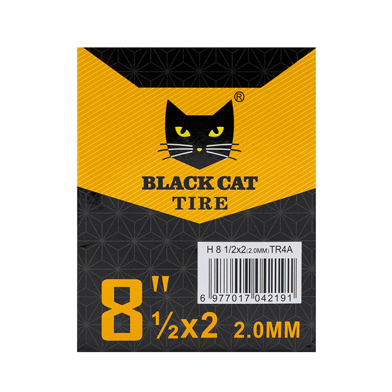 Chambre à air premium 2,0 mm épaisseur 8,5x2(156) Valve droite - 5pcs [Black cat]