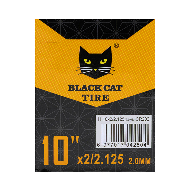 Chambre à air premium 2,0 mm d'épaisseur 10x2/2,125 Valve 90x90º - 5pcs [Black cat]