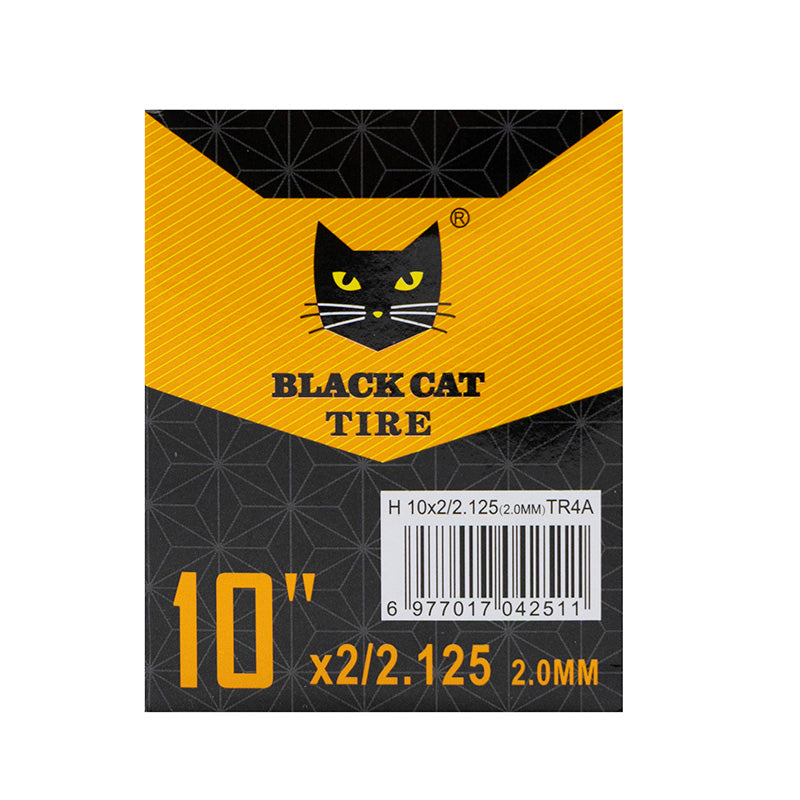 Chambre à air premium 2,0 mm épaisseur 10x2/2,125 Valve droite - 5 pièces [Black cat]
