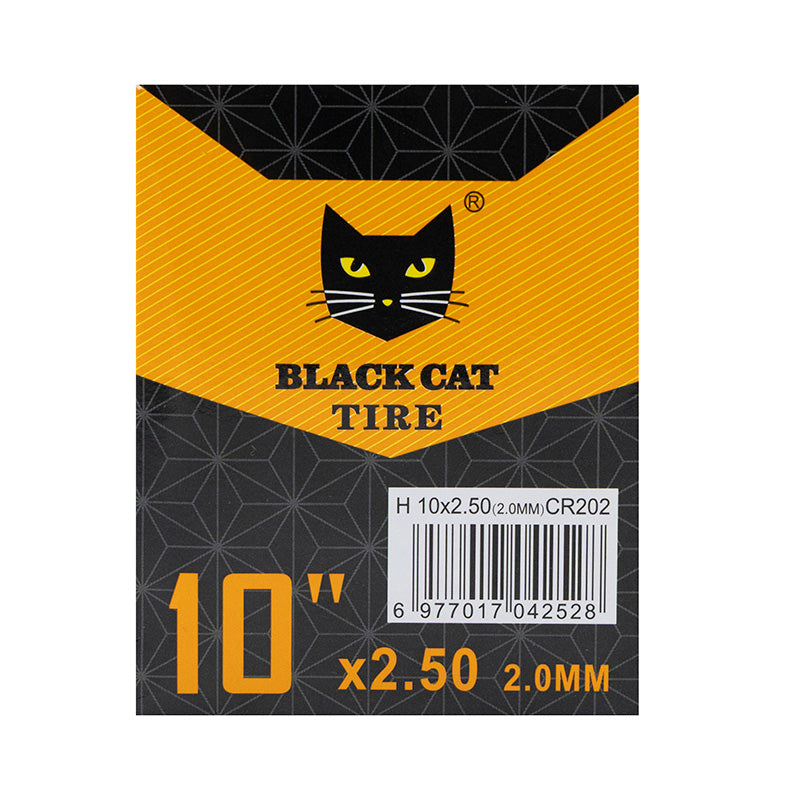 Chambre à air premium épaisseur 2.0mm 10x2,5 Valve 90x90º [Black Cat]