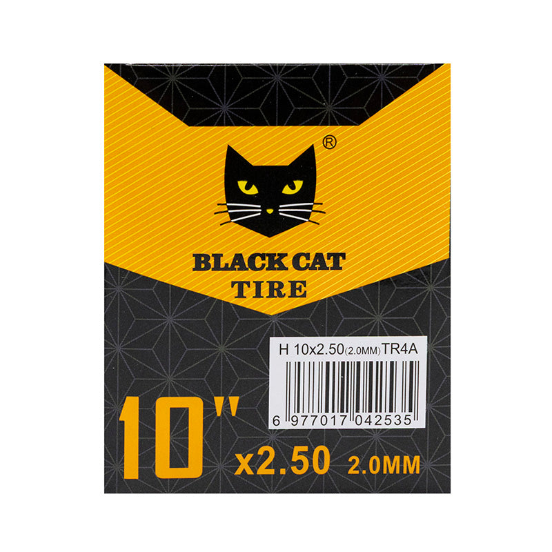 Chambre à air premium 2,0 mm épaisseur 10x2,5 Valve droite - 5pcs [Black cat]