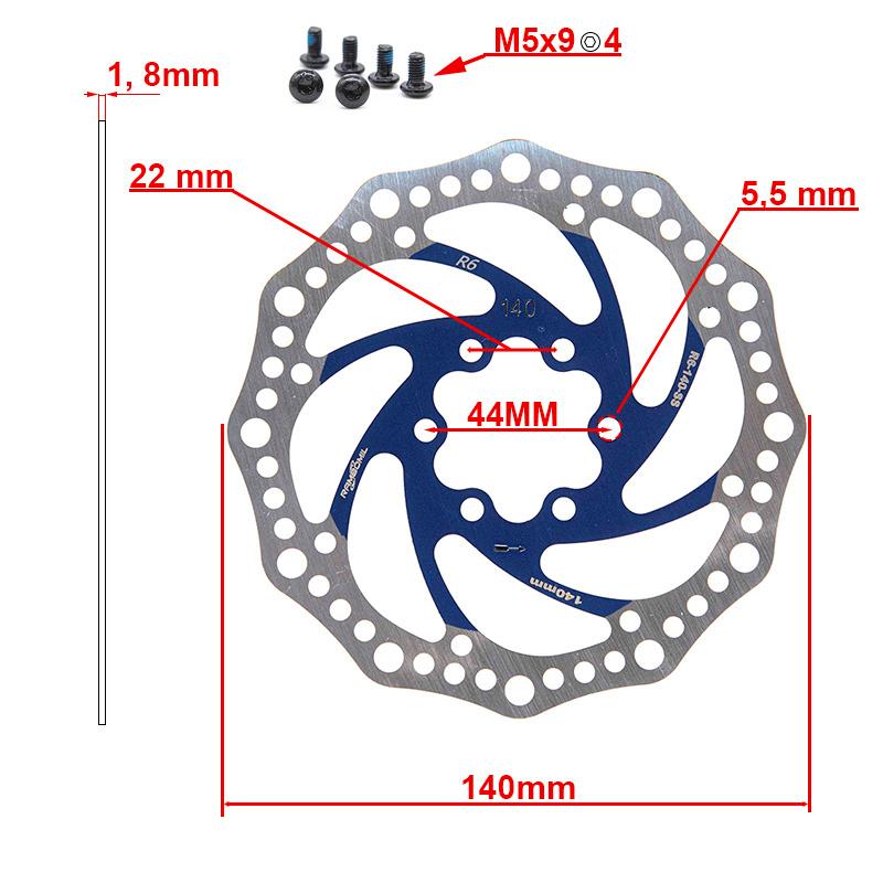 Disque de frein R6.1 140mm 6H bleu