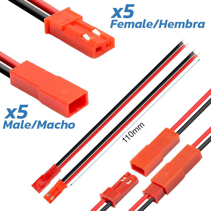 Connecteur JST avec Câble - 5m / 5f