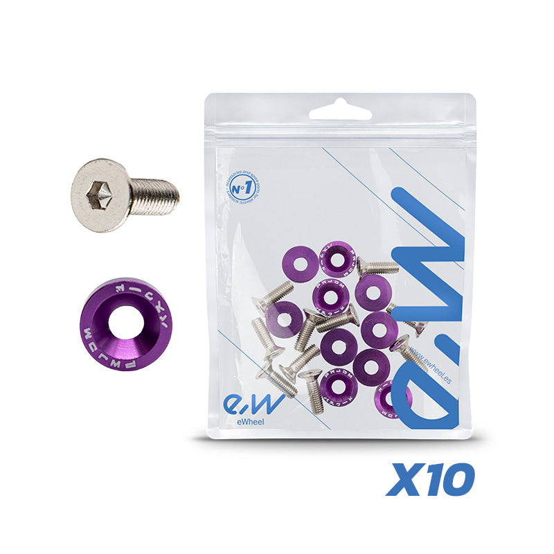 Rondelle JDM violette avec vis M6x16 - 10 pcs