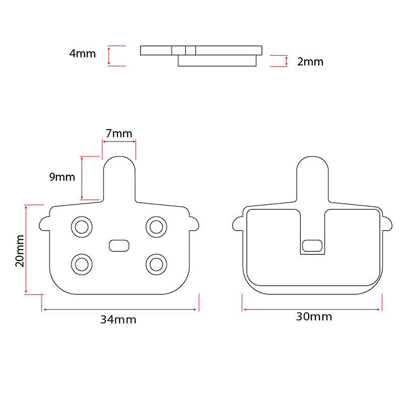 Plaquette de frein RT001-R en résine - 2pcs