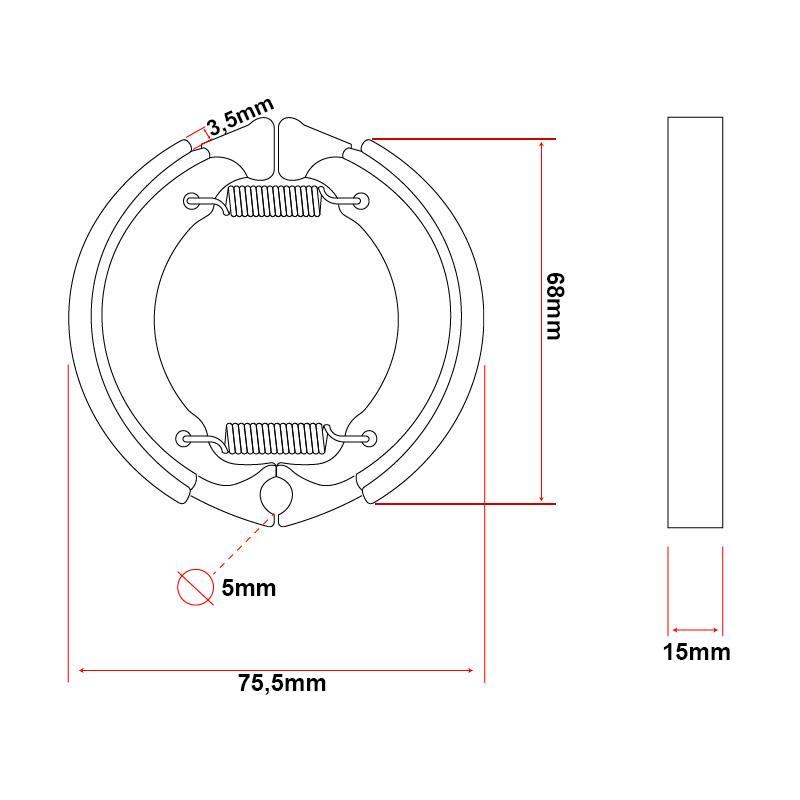Plaquette de frein à tambour en résine [Minimotors]
