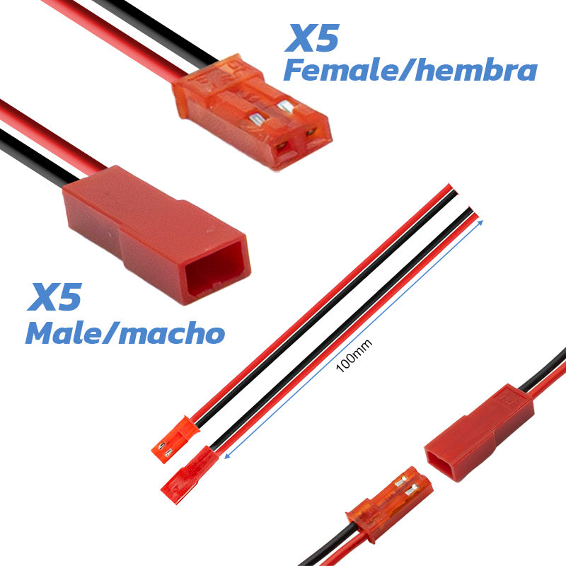 Connecteur JST avec Câble - 5m / 5f