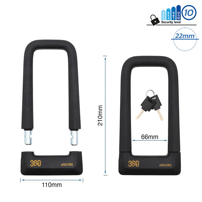 Antivol à clé en U EWLK023 noir