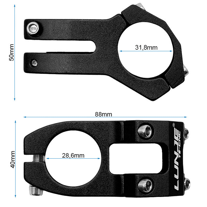 Potence pour guidons de 31,8 mm EWPM-001 noir