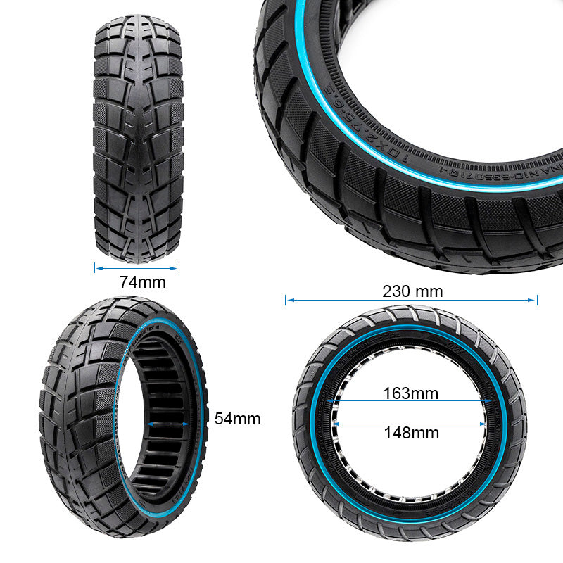 Pneu plein ultraléger Offroad 10x2,75-6,5/B55 - ligne bleue [Ewheel]
