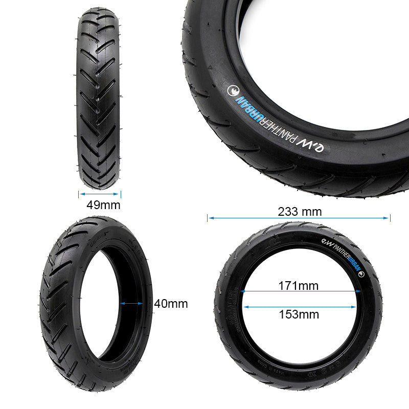 Pneu sans chambre à air 9x2 [EWHEEL PANTHERURBAN runflat] - noir
