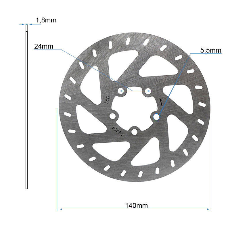 Disque de frein pour Mi4 - 140mm - 5H