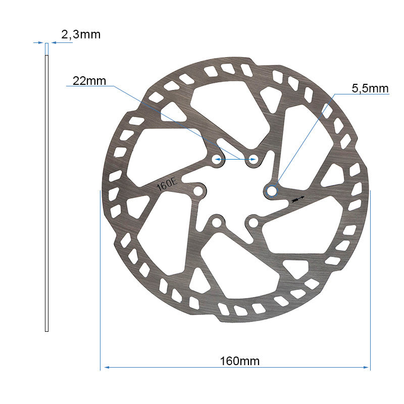 Disque de frein EWD004 - 160mm (2,3mm d'épaisseur)
