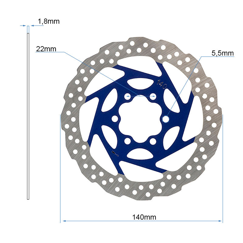 Disque de frein EWD003 - 140mm - bleu