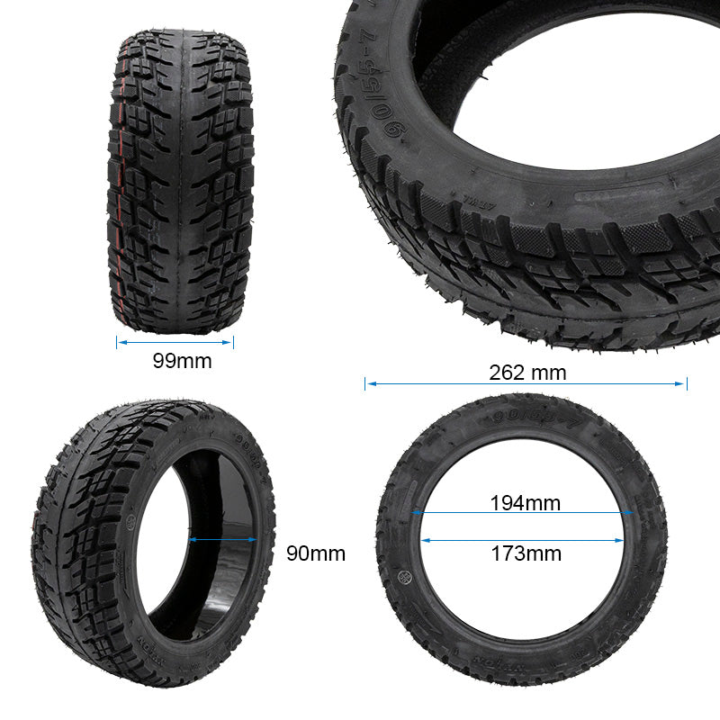 Pneu tubeless off-road 90/55-7 rouge avec gel