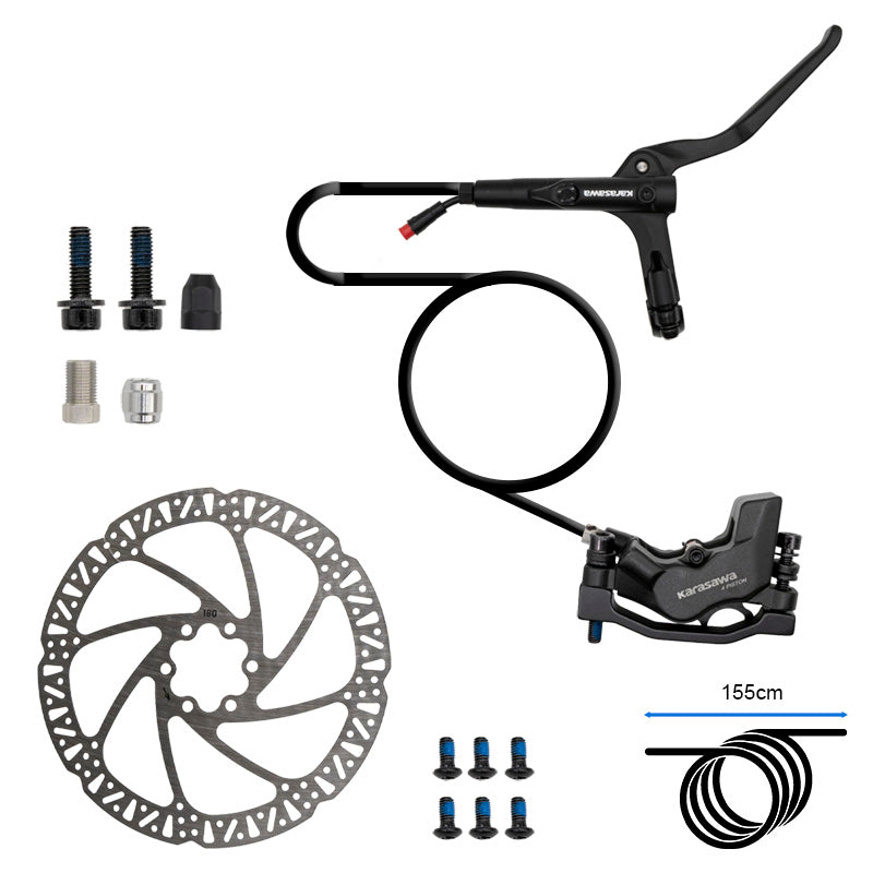 Karasawa Kit frein hydraulique arriere - 4 pistons - 1,55 m - Disque 180