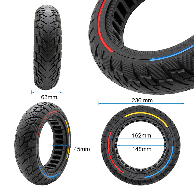 Roue pleine 10x2,5 (60/70-6,5) B45 – tricolore