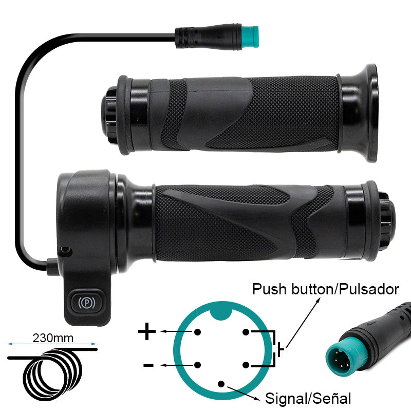 Poignée d'accélérateur avec bouton - connecteur étanche